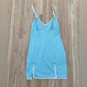 Vintage y2K Victoria secret cotton and lace coquette slip negligee chemise M